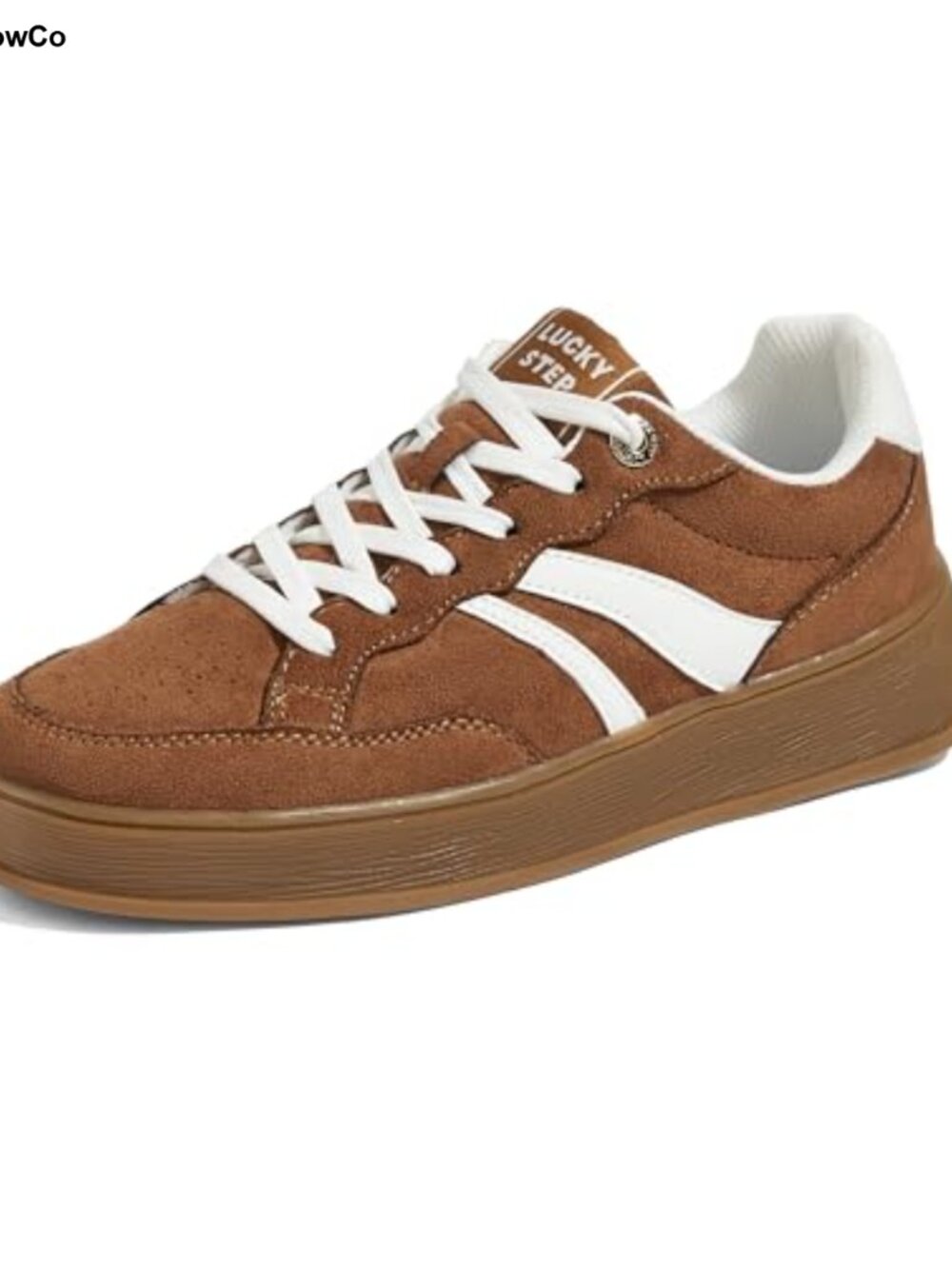 Platform Sneakers Retro Casual Trainer Faux Suede Non-Slip Gum Sole